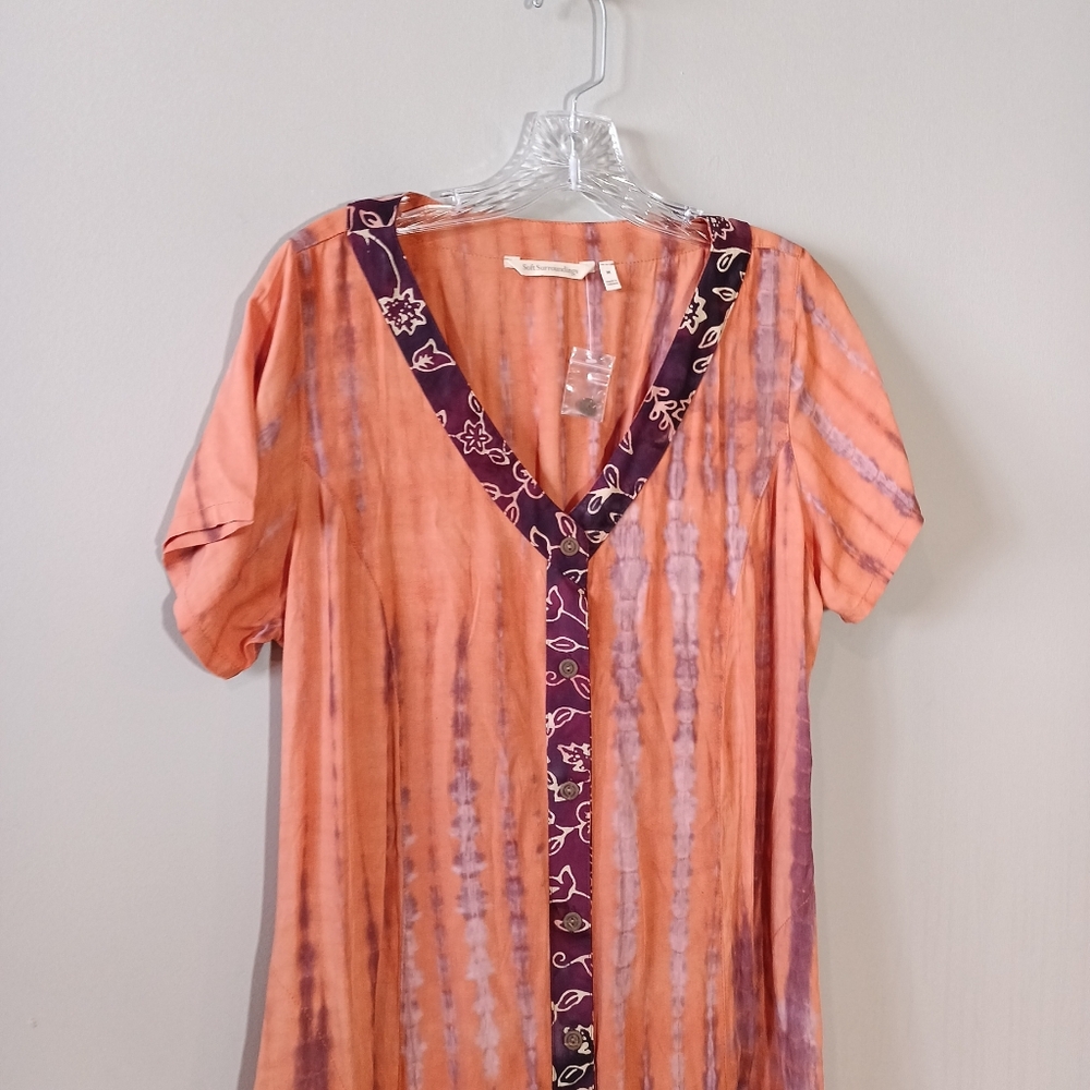 Soft Surroundings Kaftan Sunset Bali Maxi Dress Size M NWOT - Picture 4 of 7